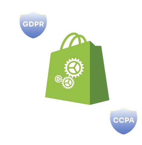 How Shopify API for GDPR & CCPA
& LGPD compliance works - icon