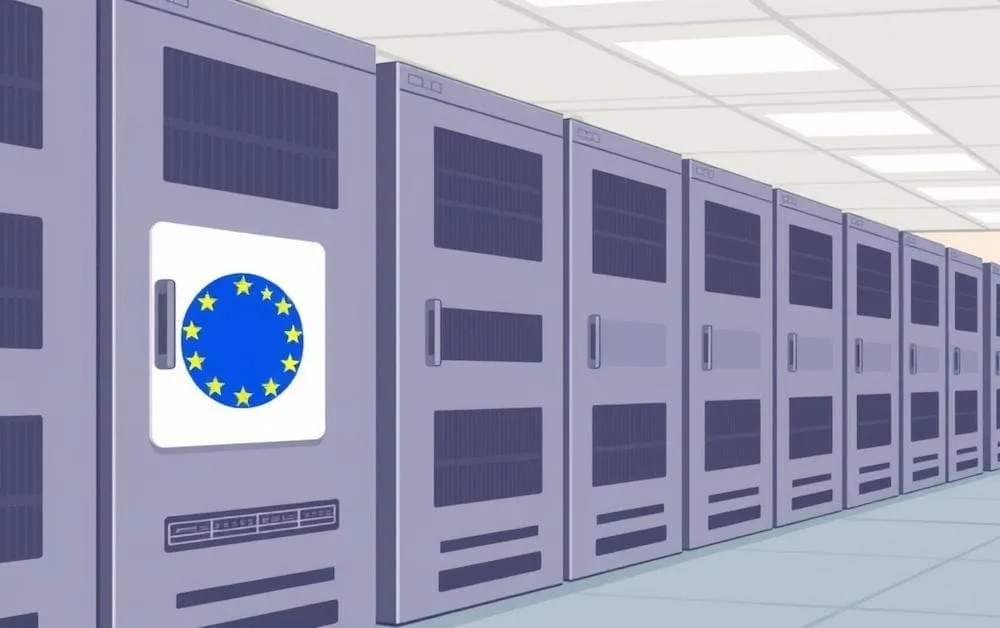 EU flag on servers