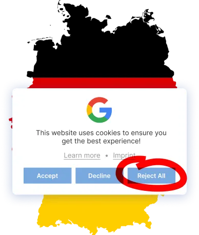 German DPO demands reject all cookie consent option from Google - icon