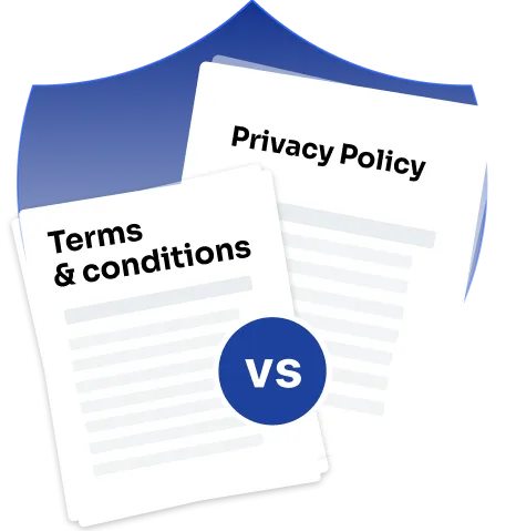Differences between privacy policy and terms and conditions - icon