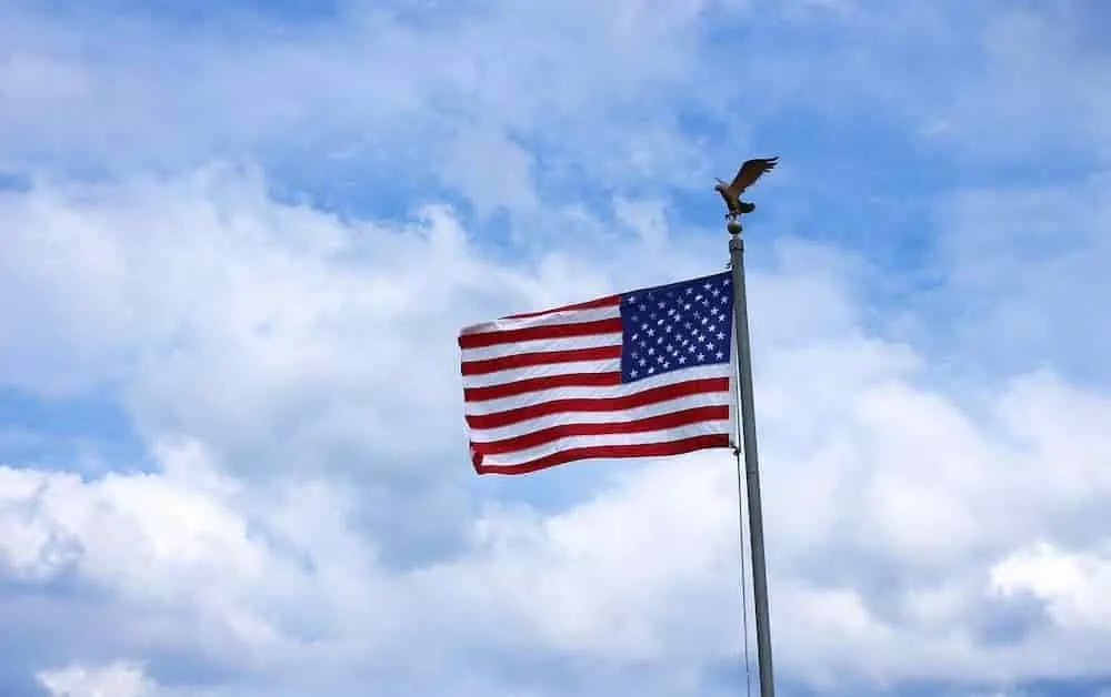 US flag on pole