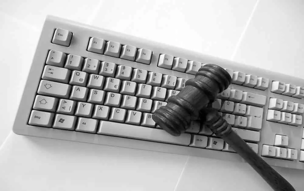 gavel on keyboard