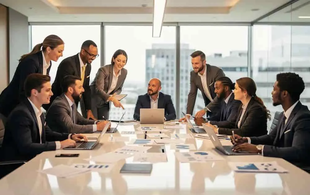 people around desk