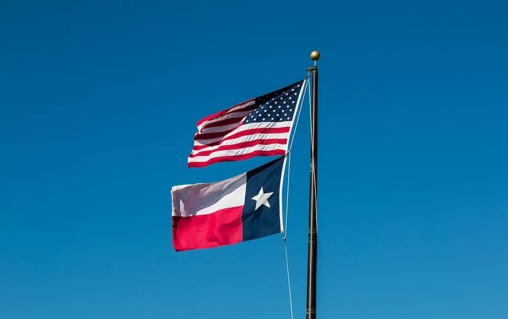 texas and us flag